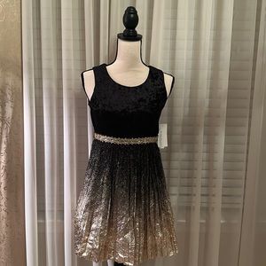 My Michelle Big Girls 7-16 Foil Ombré Pleated Dress
